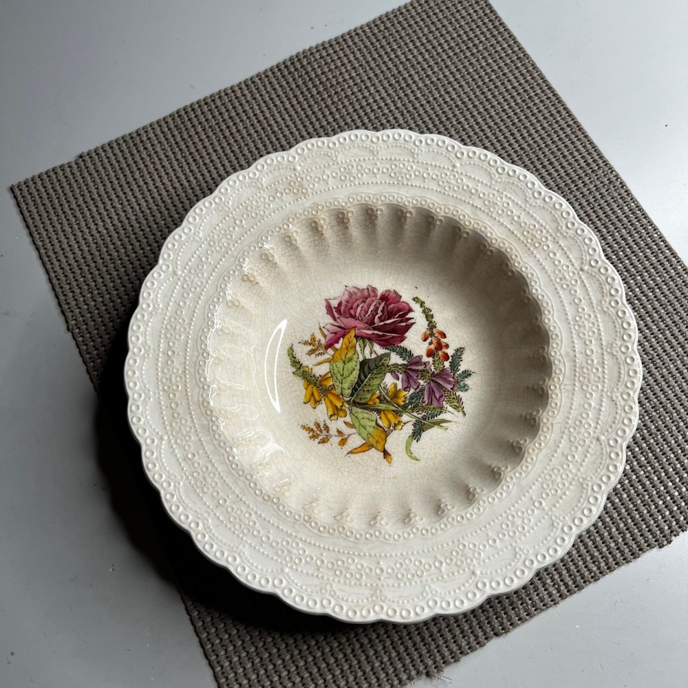 Spode's Jewel Copeland Heath & Rose Soup Bowl Vintage 1926‎ Floral 9 Inch